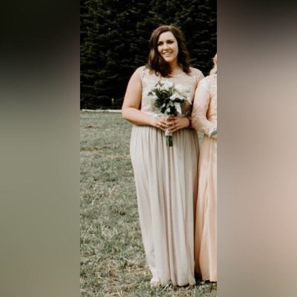 David’s Bridal Beige Bridesmaid Dress - Picture 4 of 7